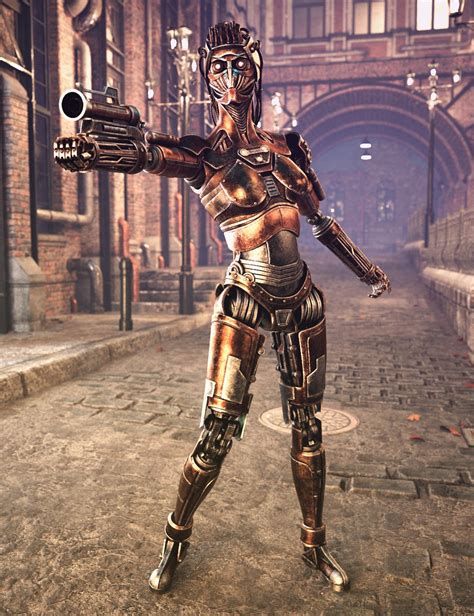 robot steampunk|female steampunk robot.